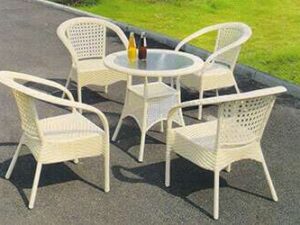 Five seater Outdoor sofa set with glass top center table
