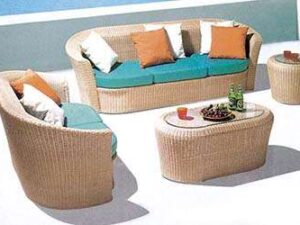 Wicker Sofa Set Saal Wood Uphosltered 8 Seater Sofa