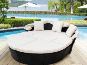 Magari Sole I Round Daybed with Retractable Canopy