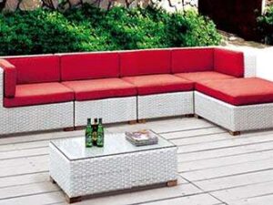 Five seater Outdoor sofa setwith glass top center table